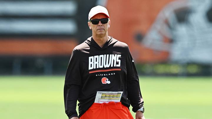 Jul 29, 2026; Berea, OH, USA; Cleveland Browns head coach Todd Monken at CrossCountry Mortgage Campus. Mandatory Credit: Ken Blaze-Imagn Images