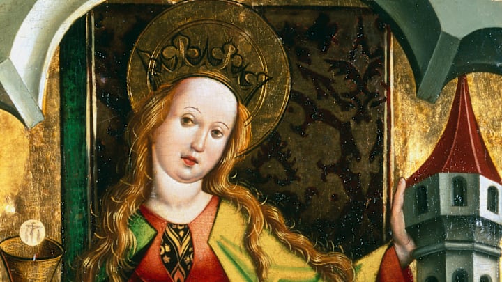 Painting of Saint Barbara by Circle of Jan Polak Painting of Saint Barbara by Circle of Jan Polak