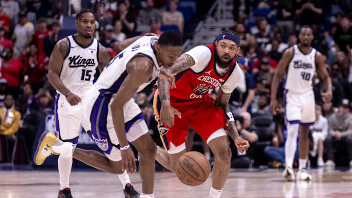 Apr 19, 2024; New Orleans, Louisiana, USA;  New Orleans Pelicans forward Brandon Ingram (14) has the