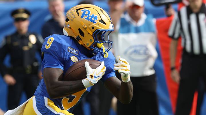 Oct 10, 2026; Pittsburgh, Pennsylvania, USA; Pittsburgh Panthers running back Ja'Kyrian Turner (9) runs the ball against the North Carolina Tar Heels during the first quarter at Acrisure Stadium. Mandatory Credit: Charles LeClaire-Imagn Images Oct 10, 2026; Pittsburgh, Pennsylvania, USA; Pittsburgh Panthers running back Ja'Kyrian Turner (9) runs the ball against the North Carolina Tar Heels during the first quarter at Acrisure Stadium. Mandatory Credit: Charles LeClaire-Imagn Images