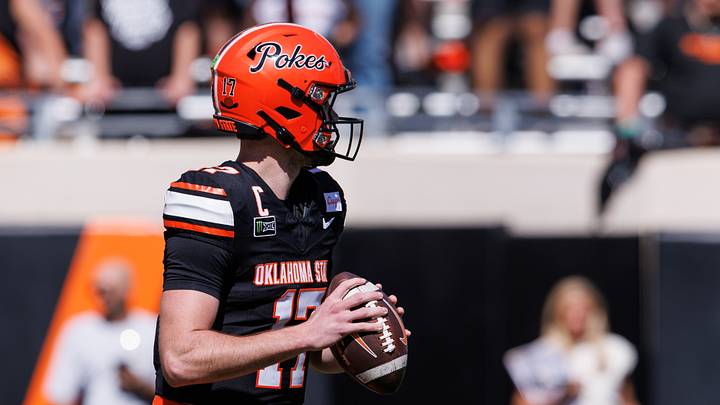Oct 10, 2026; Stillwater, Oklahoma, USA; Oklahoma State Cowboys quarterback Drew Mestemaker (17) looks to pass during the second half against the UCF Knights at Boone Pickens Stadium. Mandatory Credit: William Purnell-Imagn Images Oct 10, 2026; Stillwater, Oklahoma, USA; Oklahoma State Cowboys quarterback Drew Mestemaker (17) looks to pass during the second half against the UCF Knights at Boone Pickens Stadium. Mandatory Credit: William Purnell-Imagn Images