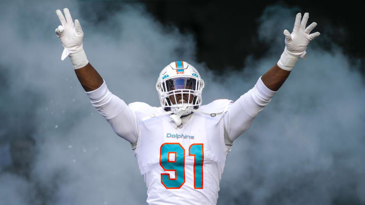 Nov 13, 2022; Miami Gardens, Florida, USA; Miami Dolphins defensive end Emmanuel Ogbah (91) Nov 13, 2022; Miami Gardens, Florida, USA; Miami Dolphins defensive end Emmanuel Ogbah (91)