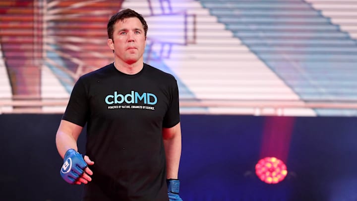 Jun 14, 2019; New York, NY, USA; Chael Sonnen is introduced before his fight against Lyoto Machida (not pictured) during Bellator 222 at Madison Square Garden. Machida won the fight. Mandatory Credit: Ed Mulholland-Imagn Images
