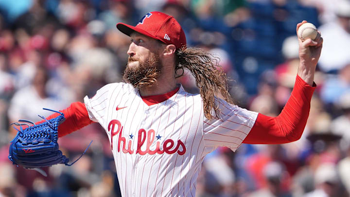Feb 27, 2025; Clearwater, Florida, USA; Philadelphia Phillies pitcher Matt Strahm (25) throws a pitch against the New York Yankees during the third inning at BayCare Ballpark. Feb 27, 2025; Clearwater, Florida, USA; Philadelphia Phillies pitcher Matt Strahm (25) throws a pitch against the New York Yankees during the third inning at BayCare Ballpark.