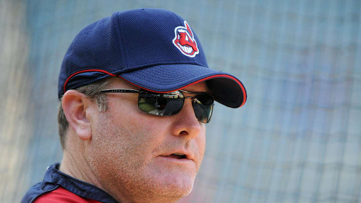 Cleveland manager Eric Wedge (22) watches batting practice before the game against the Los Angeles Angels at Angel Stadium in 2007. Cleveland manager Eric Wedge (22) watches batting practice before the game against the Los Angeles Angels at Angel Stadium in 2007.