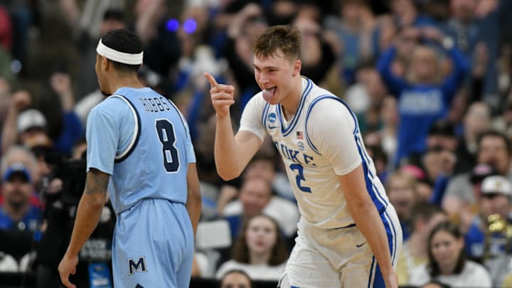 Flagg celebrates during the first half against Mount St. Mary's in the first round of the NCAA tournament.