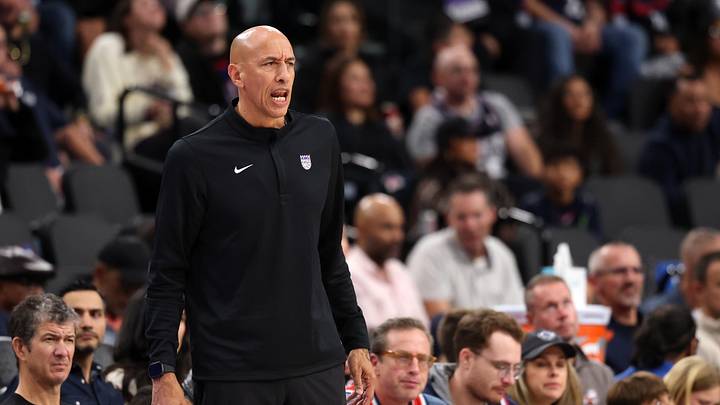 Oct 21, 2026; Inglewood, California, USA; Sacramento Kings Head Coach Doug Christie reacts to a play during the third quarter against the Los Angeles Clippers at Intuit Dome. Mandatory Credit: Kiyoshi Mio-Imagn Images Oct 21, 2026; Inglewood, California, USA; Sacramento Kings Head Coach Doug Christie reacts to a play during the third quarter against the Los Angeles Clippers at Intuit Dome. Mandatory Credit: Kiyoshi Mio-Imagn Images