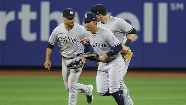 Jun 13, 2023; New York City, New York, USA; New York Yankees center fielder Isiah Kiner-Falefa (12)