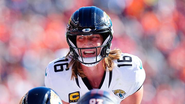 Sep 20, 2026; Denver, Colorado, USA; Jacksonville Jaguars quarterback Trevor Lawrence (16) calls out signals against the Denver Broncos during the second half at Empower Field at Mile High. Mandatory Credit: Ron Chenoy-Imagn Images Sep 20, 2026; Denver, Colorado, USA; Jacksonville Jaguars quarterback Trevor Lawrence (16) calls out signals against the Denver Broncos during the second half at Empower Field at Mile High. Mandatory Credit: Ron Chenoy-Imagn Images