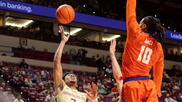 The Florida State mens basketball team competes in their second matchup of the season against the Clemson Tigers at Donald L. Tucker Civic Center Saturday, Feb. 15 2025.