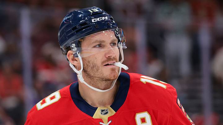Oct 15, 2026; Sunrise, Florida, USA; Florida Panthers left wing Matthew Tkachuk (19) looks on against the Vancouver Canucks during the third period at Amerant Bank Arena. Mandatory Credit: Sam Navarro-Imagn Images Oct 15, 2026; Sunrise, Florida, USA; Florida Panthers left wing Matthew Tkachuk (19) looks on against the Vancouver Canucks during the third period at Amerant Bank Arena. Mandatory Credit: Sam Navarro-Imagn Images