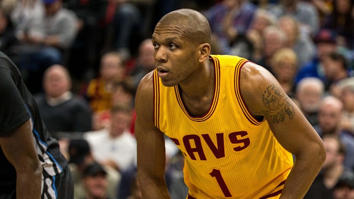 Feb 14, 2017; Minneapolis, MN, USA; Cleveland Cavaliers guard James Jones (1) during a game between the Minnesota Timberwolves and Cleveland Cavaliers at Target Center. The Cavaliers defeated the Timberwolves 116-108. Mandatory Credit: Brace Hemmelgarn-Imagn Images Feb 14, 2017; Minneapolis, MN, USA; Cleveland Cavaliers guard James Jones (1) during a game between the Minnesota Timberwolves and Cleveland Cavaliers at Target Center. The Cavaliers defeated the Timberwolves 116-108. Mandatory Credit: Brace Hemmelgarn-Imagn Images