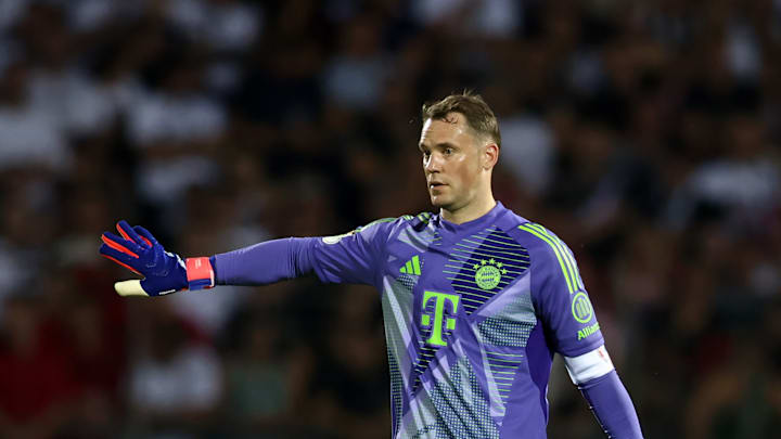 Manuel Neuer in action during the Pokal victory at Ulm - SSV Ulm 1846 v FC Bayern München - DFB-Pokal
