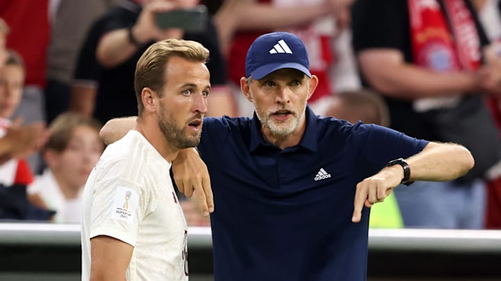Harry Kane (l.) und Thomas Tuchel (r.) Harry Kane (l.) und Thomas Tuchel (r.)