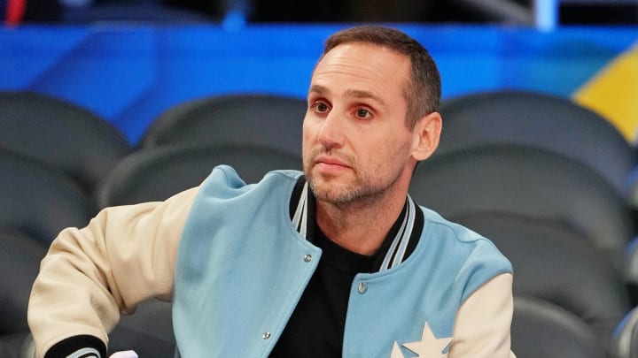 Feb 18, 2024; Indianapolis, Indiana, USA; Fanatics owner Michael Rubin attends the 73rd NBA All Star game at Gainbridge Fieldhouse. 