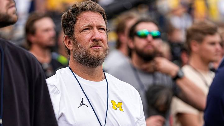 Dave Portnoy on the sideline before kickoff of the first half between Michigan and Oklahoma at Michigan Stadium in Ann Arbor on Saturday, Sept. 12, 2026. Dave Portnoy on the sideline before kickoff of the first half between Michigan and Oklahoma at Michigan Stadium in Ann Arbor on Saturday, Sept. 12, 2026.
