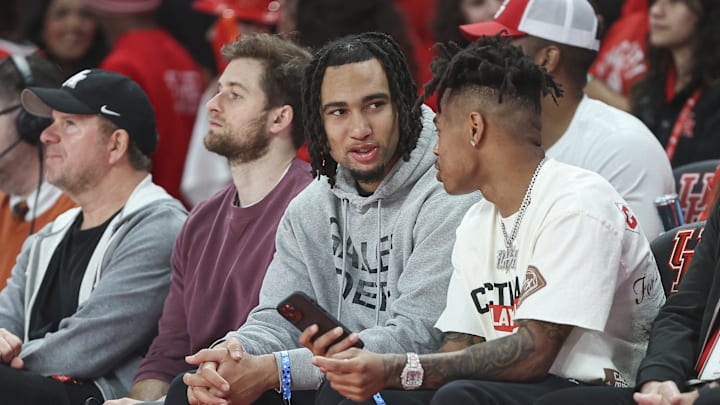 Feb 17, 2024; Houston, Texas, USA; Houston Texans quarterback C.J. Stroud attends the game between