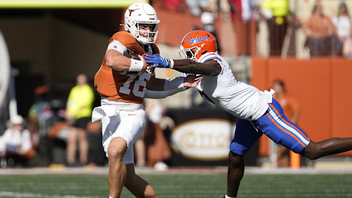 Arch Manning came off the bench in the Longhorns' win over the Florida Gators last season.