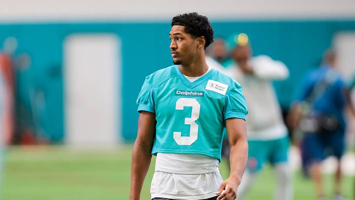 Miami Dolphins cornerback Chris Johnson Jr. (3) looks on during practice at Baptist Health Training Complex. Miami Dolphins cornerback Chris Johnson Jr. (3) looks on during practice at Baptist Health Training Complex.