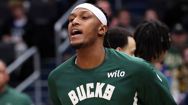 Jan 29, 2026; Washington, District of Columbia, USA; Milwaukee Bucks center Myles Turner (3) is introduced before a game against the Washington Wizards at Capital One Arena. Mandatory Credit: Daniel Kucin Jr.-Imagn Images