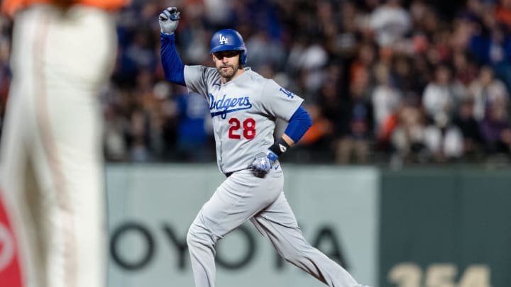 Sep 29, 2023; San Francisco, California, USA; Los Angeles Dodgers designated hitter J.D. Martinez