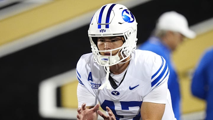 Bear Bachmeier and BYU are favored against West Virginia on Friday.