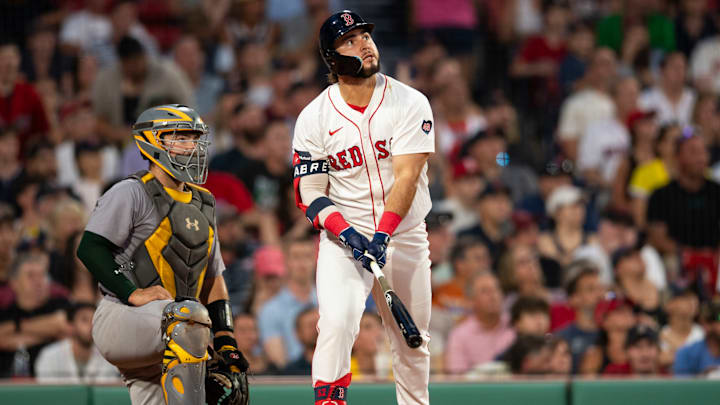 Wilyer Abreu watches a homer leave the yard in a game versus the San Diego Padres