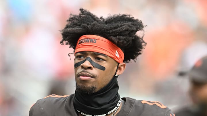 Sep 21, 2025; Cleveland, Ohio, USA; Cleveland Browns cornerback Greg Newsome II (0) at Huntington Bank Field. Mandatory Credit: Ken Blaze-Imagn Images Sep 21, 2025; Cleveland, Ohio, USA; Cleveland Browns cornerback Greg Newsome II (0) at Huntington Bank Field. Mandatory Credit: Ken Blaze-Imagn Images