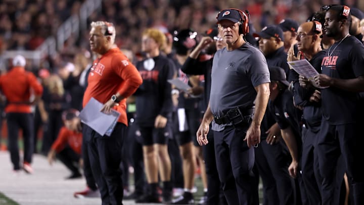 Sep 28, 2024; Salt Lake City, Utah, USA; Utah Utes head coach Kyle Whittingham against the Arizona Wildcats during the second quarter at Rice-Eccles Stadium. Mandatory Credit: Rob Gray-Imagn Images