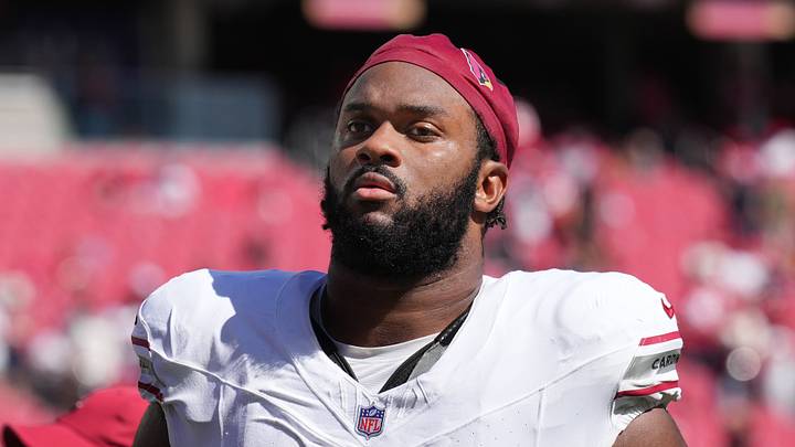 Sep 27, 2026; Santa Clara, California, USA; Arizona Cardinals offensive tackle Paris Johnson Jr. (70) during halftime against the San Francisco 49ers at Levi's Stadium. Mandatory Credit: Darren Yamashita-Imagn Images Sep 27, 2026; Santa Clara, California, USA; Arizona Cardinals offensive tackle Paris Johnson Jr. (70) during halftime against the San Francisco 49ers at Levi's Stadium. Mandatory Credit: Darren Yamashita-Imagn Images