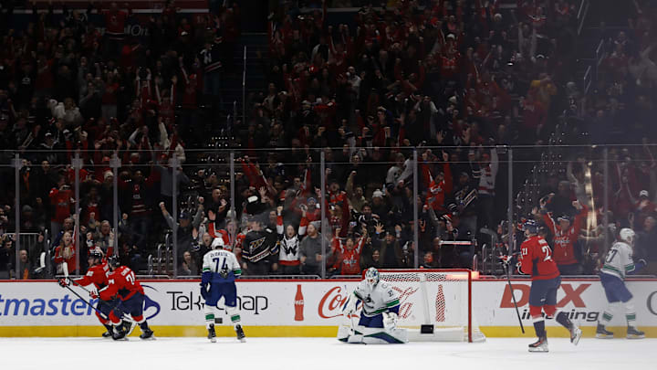 Pierre-Luc Dubois, Washington Capitals Mandatory Credit: Geoff Burke-Imagn Images