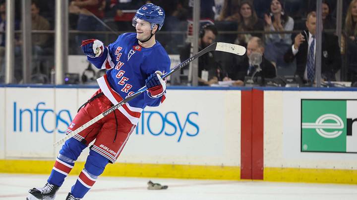 Oct 6, 2026; New York, New York, USA; New York Rangers left wing Alexis Lafreniere (13) celebrates after scoring a third goal for a hat trick. Mandatory Credit: Wendell Cruz-Imagn Images Oct 6, 2026; New York, New York, USA; New York Rangers left wing Alexis Lafreniere (13) celebrates after scoring a third goal for a hat trick. Mandatory Credit: Wendell Cruz-Imagn Images