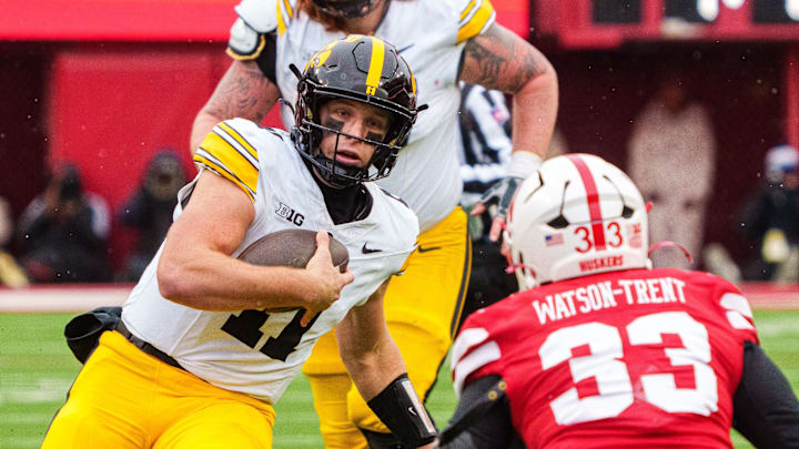 Iowa Hawkeyes quarterback Mark Gronowski outrushed and outpassed his counterpart, TJ Lateef.