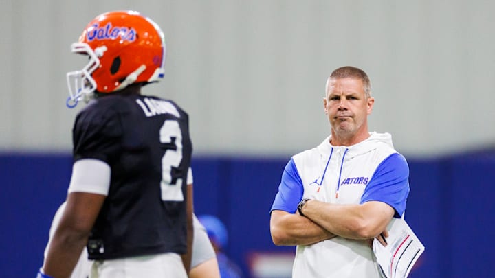 Gator Head Coach Billy Napier, right, is taking no chances in this year's season opener against Long Island University.