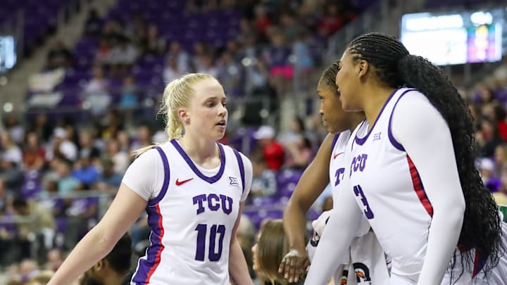Hailey Van Lith and the Horned Frogs beat West Virginia on Sunday. Hailey Van Lith and the Horned Frogs beat West Virginia on Sunday.
