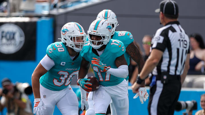 Miami Dolphins wide receiver Jaylen Waddle Miami Dolphins wide receiver Jaylen Waddle