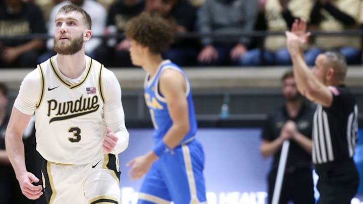 Purdue Boilermakers guard Braden Smith (3) reacts after scoring 