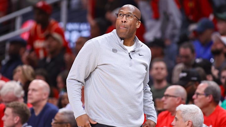 Apr 23, 2026; Atlanta, Georgia, USA; New York Knicks head coach Mike Brown. Mandatory Credit: Brett Davis-Imagn Images
