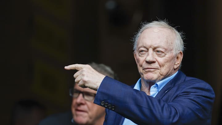 Aug 19, 2023; Seattle, Washington, USA; Dallas Cowboys owner Jerry Jones exits the player tunnel before a game against the Seattle Seahawks at Lumen Field. Mandatory Credit: Joe Nicholson-USA TODAY Sports