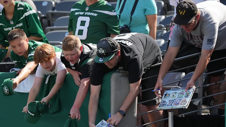 East Rutherford, NJ -- August 10, 2024 -- Jets fans during pre game warm ups as the Washington Commanders came to MetLife Stadium to play the New York Jets in the first preseason game of the 2024 season.