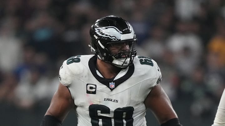 Sep 6, 2024; Sao Paulo, BRA; Philadelphia Eagles offensive tackle Jordan Mailata (68) during the second half against the Green Bay Packers at Neo Quimica Arena. 