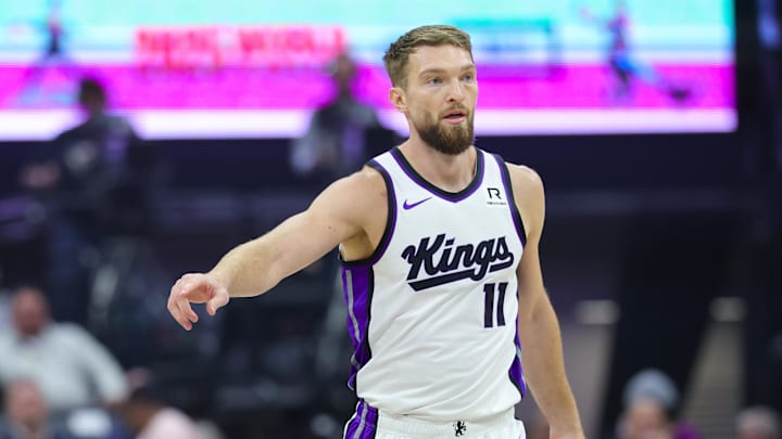 Nov 8, 2024; Sacramento, California, USA; Sacramento Kings forward Domantas Sabonis (11) during the first quarter against the Los Angeles Clippers at Golden 1 Center. Mandatory Credit: Sergio Estrada-Imagn Images