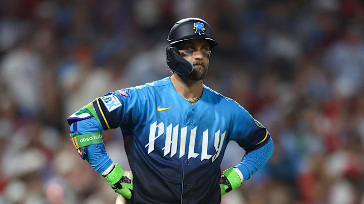 Bryce Harper and the Phillies scored just three runs in three games against the Braves. 