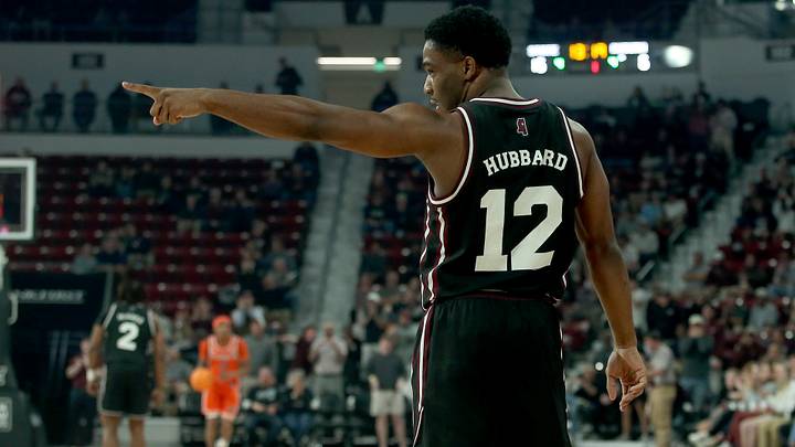 Feb 18, 2026; Starkville, Mississippi, USA; Mississippi State Bulldogs guard Josh Hubbard (12) reacts after a basket during the first half against the Auburn Tigers at Humphrey Coliseum. Mandatory Credit: Petre Thomas-Imagn Images Feb 18, 2026; Starkville, Mississippi, USA; Mississippi State Bulldogs guard Josh Hubbard (12) reacts after a basket during the first half against the Auburn Tigers at Humphrey Coliseum. Mandatory Credit: Petre Thomas-Imagn Images