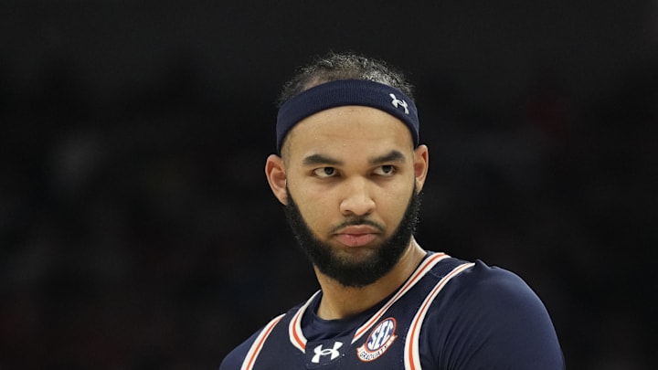 Jan 7, 2025; Austin, Texas, USA; Auburn Tigers forward Johni Broome (4) during the second half against the Texas Longhorns at Moody Center. Mandatory Credit: Scott Wachter-Imagn Images