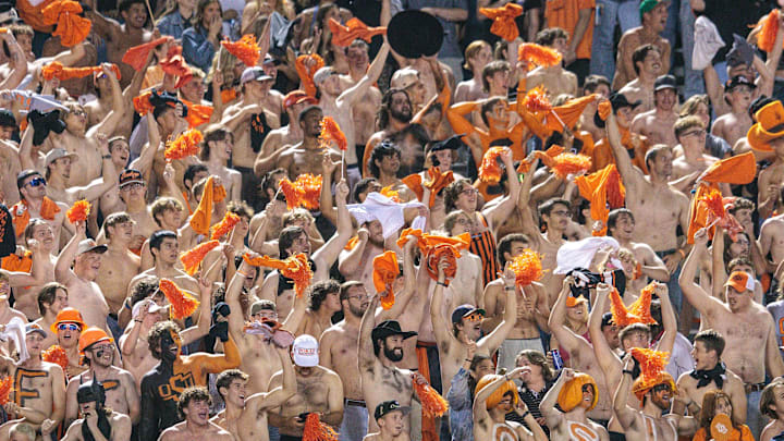 Oct 18, 2025; Stillwater, Oklahoma, USA; Oklahoma State Cowboys fans react to a play during the second half against the Cincinnati Bearcats at Boone Pickens Stadium. Mandatory Credit: William Purnell-Imagn Images