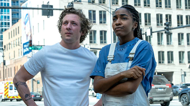 “THE BEAR” — “Beef” — Season 2, Episode 1 (Airs Thursday, June 22nd) Pictured: (l-r) Jeremy Allen White as Carmen “Carmy” Berzatto, Ayo Edebiri as Sydney Adamu. CR: Chuck Hodes/FX.