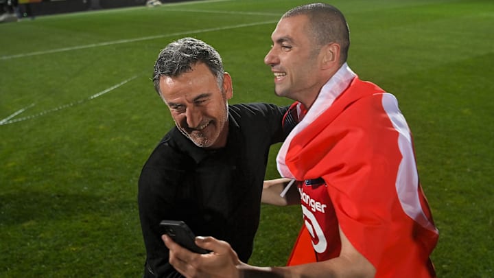 Christophe Galtier et Burak Yilmaz sous les couleurs du LOSC.