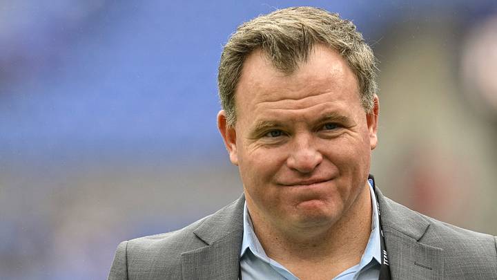 Oct 4, 2026; Baltimore, Maryland, USA;    Tennessee Titans  general manger Mike Borgonzi, walks on the field before the game against the Baltimore Ravens at M&T Bank Stadium. Mandatory Credit: Tommy Gilligan-Imagn Images