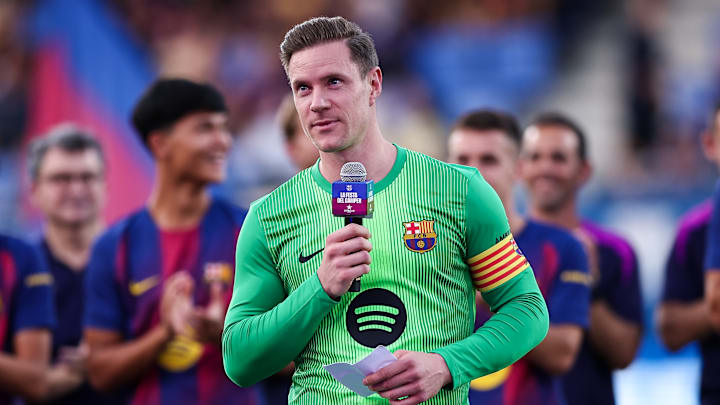 Marc-André ter Stegen musste eine Ansprache vor den Fans halten
